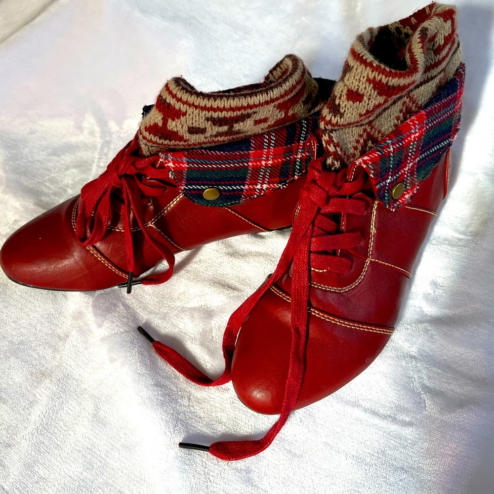 Bamboo Brand Fall Leather Booties Womens Size 9